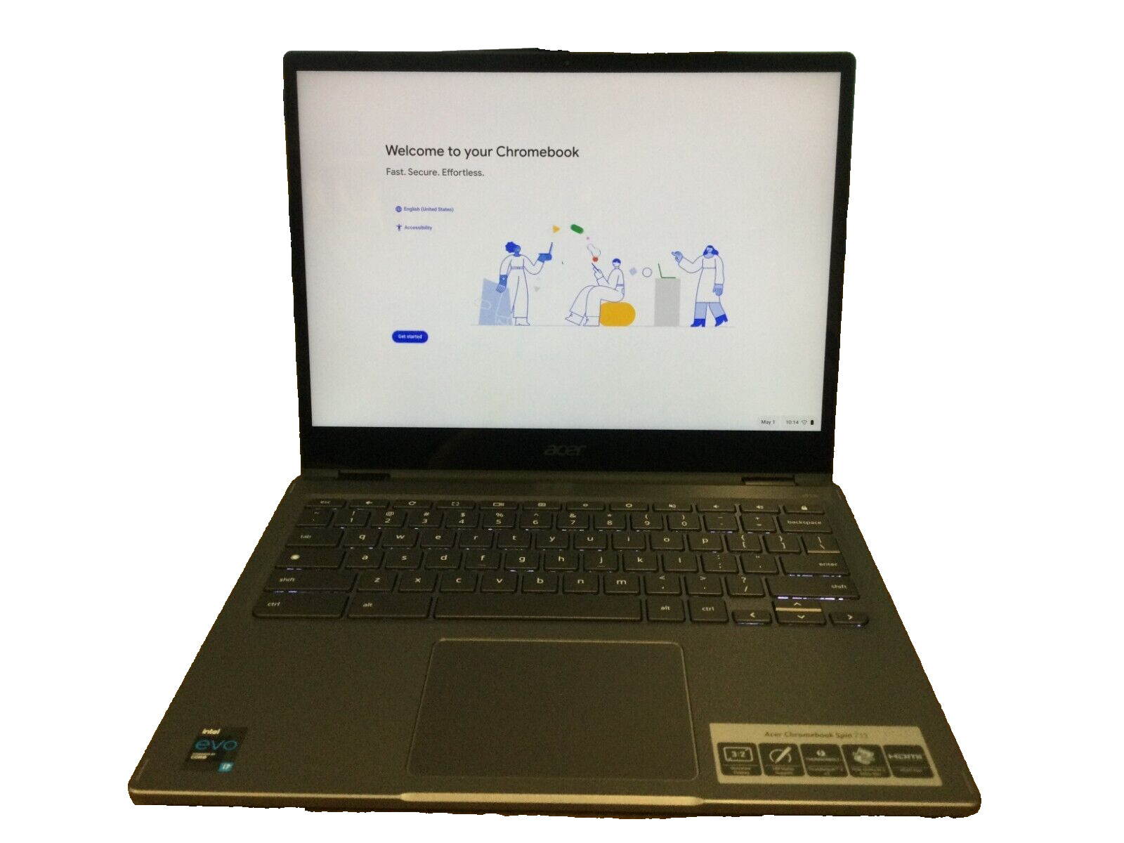 Acer Chromebook CP713-3W-76BL i7-1165G7 Quad-Core 2.80GHz 16GB 256GB C Grade