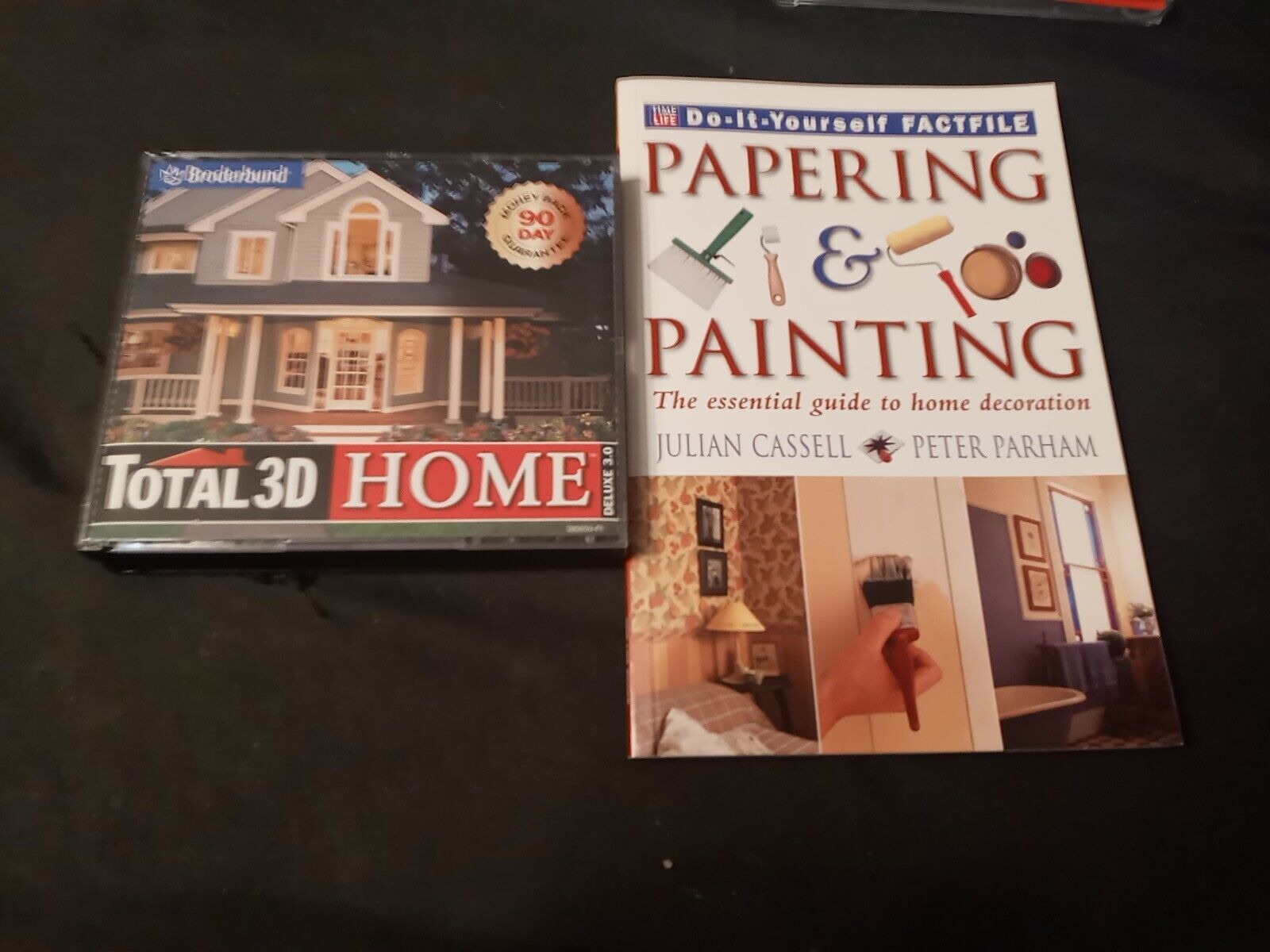 BRODERBUND TOTAL 3D HOME DELUXE 3 PC CD HOME DESIGN + PAPERING & PAINTING BOOK