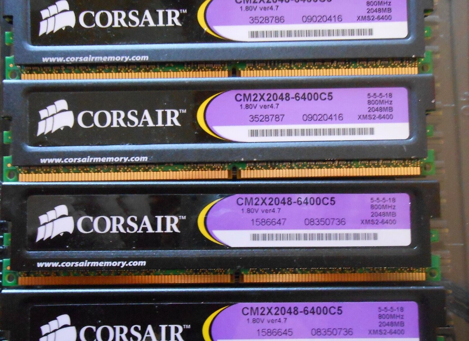 CORSAIR GAMING 8GB (4 X 2GB) DDR2 PC2-6400 800Mhz MEM KIT CM2X2048-6400C5