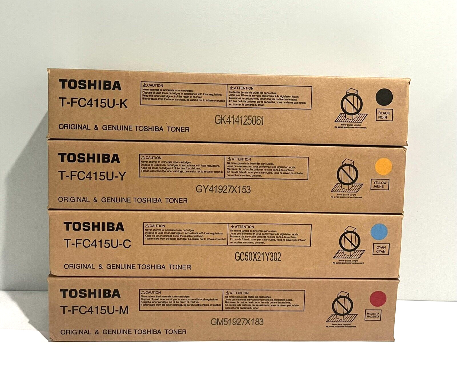 Toshiba T-FC415U Genuine Toner Cartridges Set KYCM For eStudio 2515AC,5015AC NEW