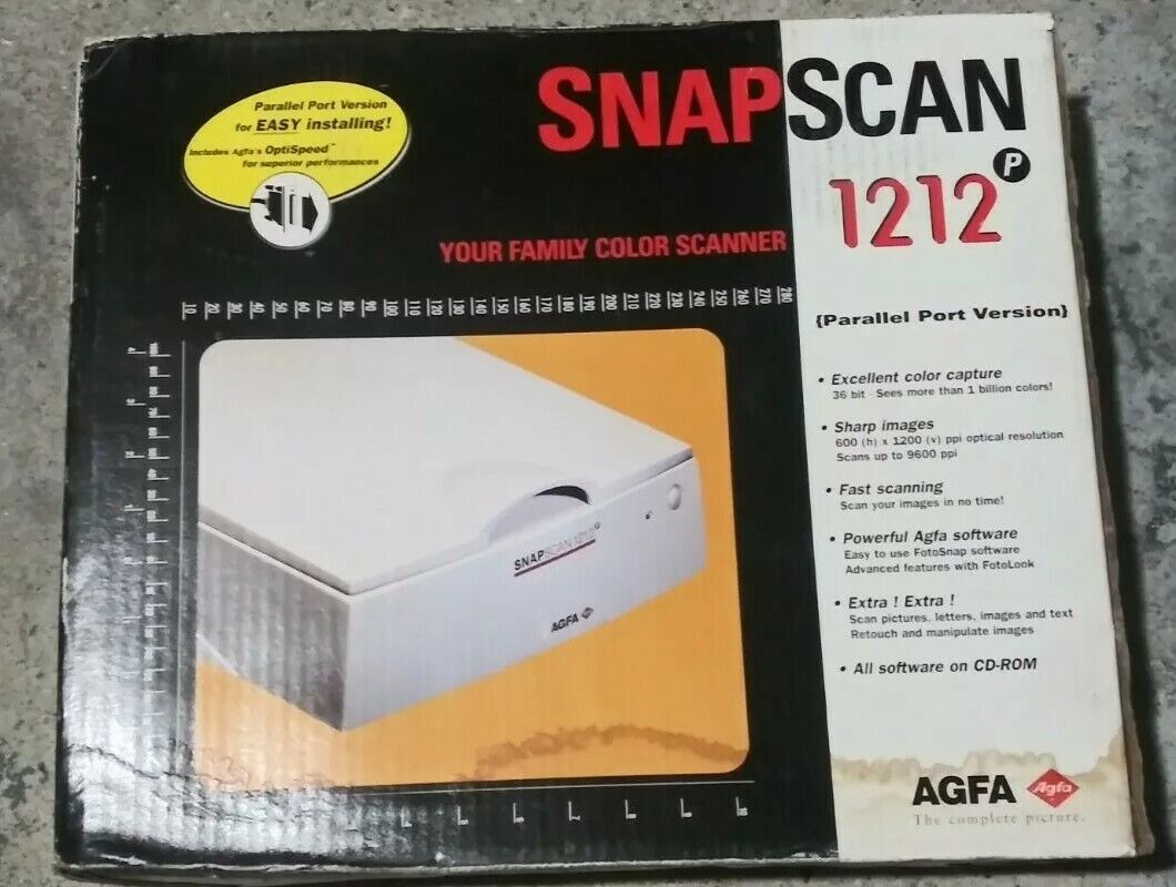 AGFA Snapscan 1212 Scanner Original Box Unopened *RARE* Color scanner
