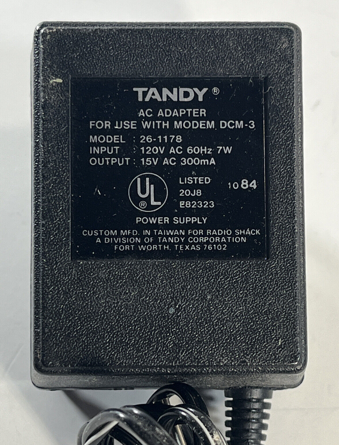 Tandy DCM-3 Modem OEM Power Supply Tested Working Original