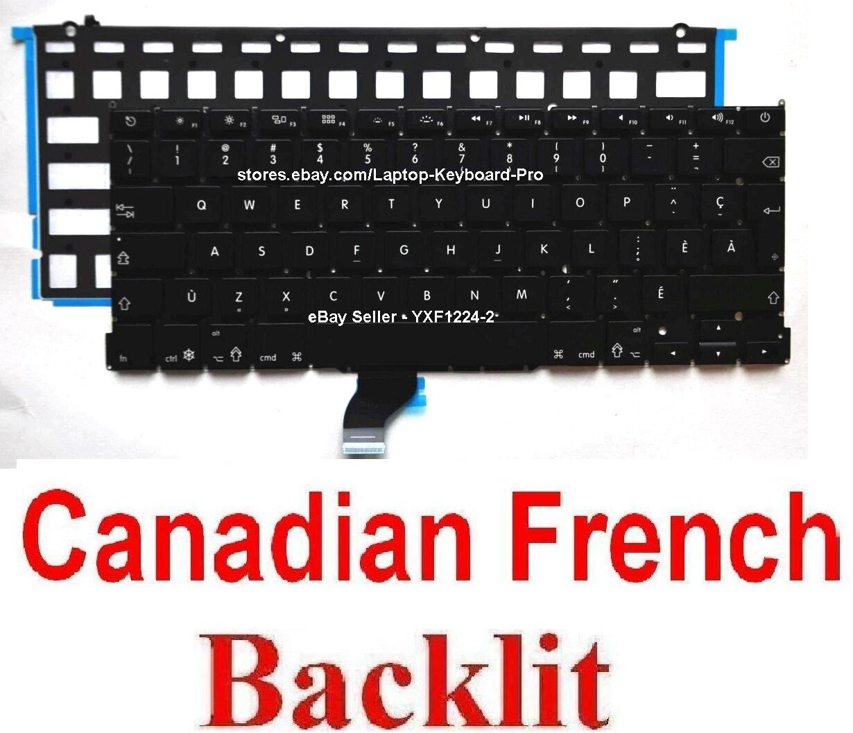 Keyboard for Apple MacBook Pro A1502 - CF Canadian French Backlit