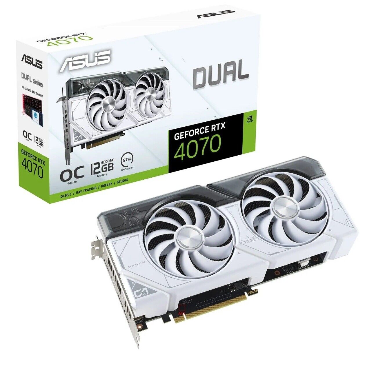 ASUS Dual NVIDIA GeForce RTX 4070 Super White OC Edition 12GB Graphics Card
