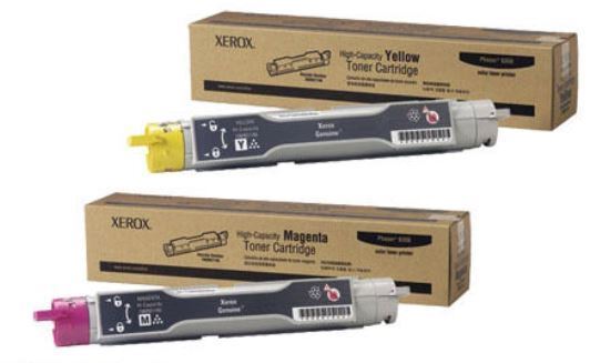 NEW Set of 2 Genuine Sealed Xerox HC 106R01145 Magenta 106R01146 Yellow Toners 