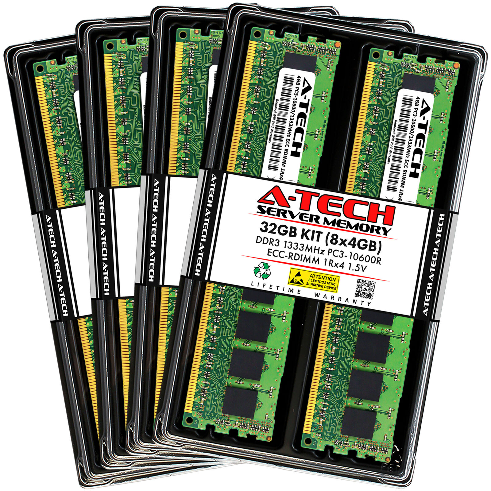 32GB 8x 4GB PC3-10600R RDIMM ASUS KGPE-D16 Z8PH-D12 SE/QDR Memory RAM