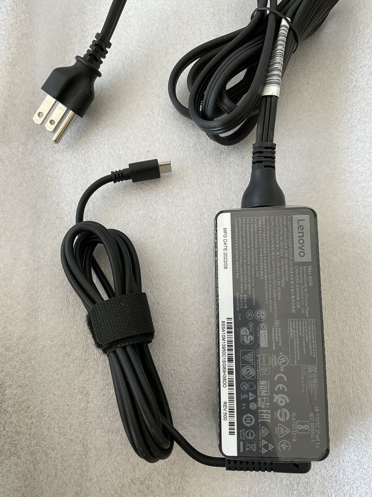 NEW Genuine Lenovo 65W USB-C Type-C Laptop Charger Power Supply Adapter
