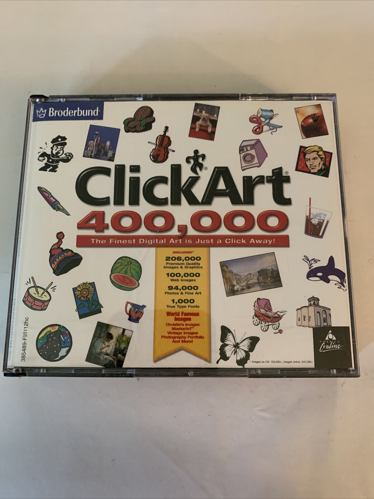 ClickArt 400,000 Computer Software for Windows by Broderbund AOL Graphics CD