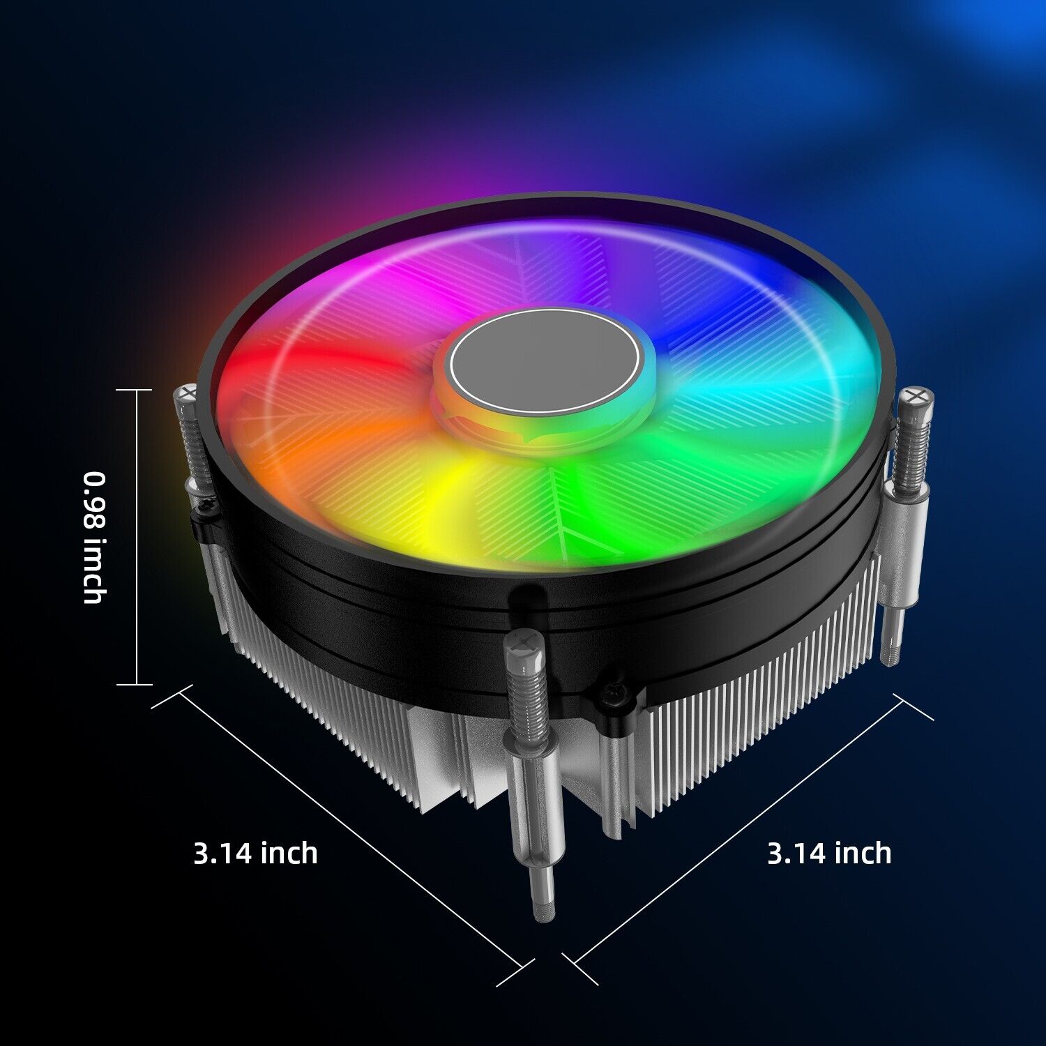 90mm RGB CPU Cooler Fans Heat Sinks for Intel LGA 1200/1156/1155/1151/1150/1366