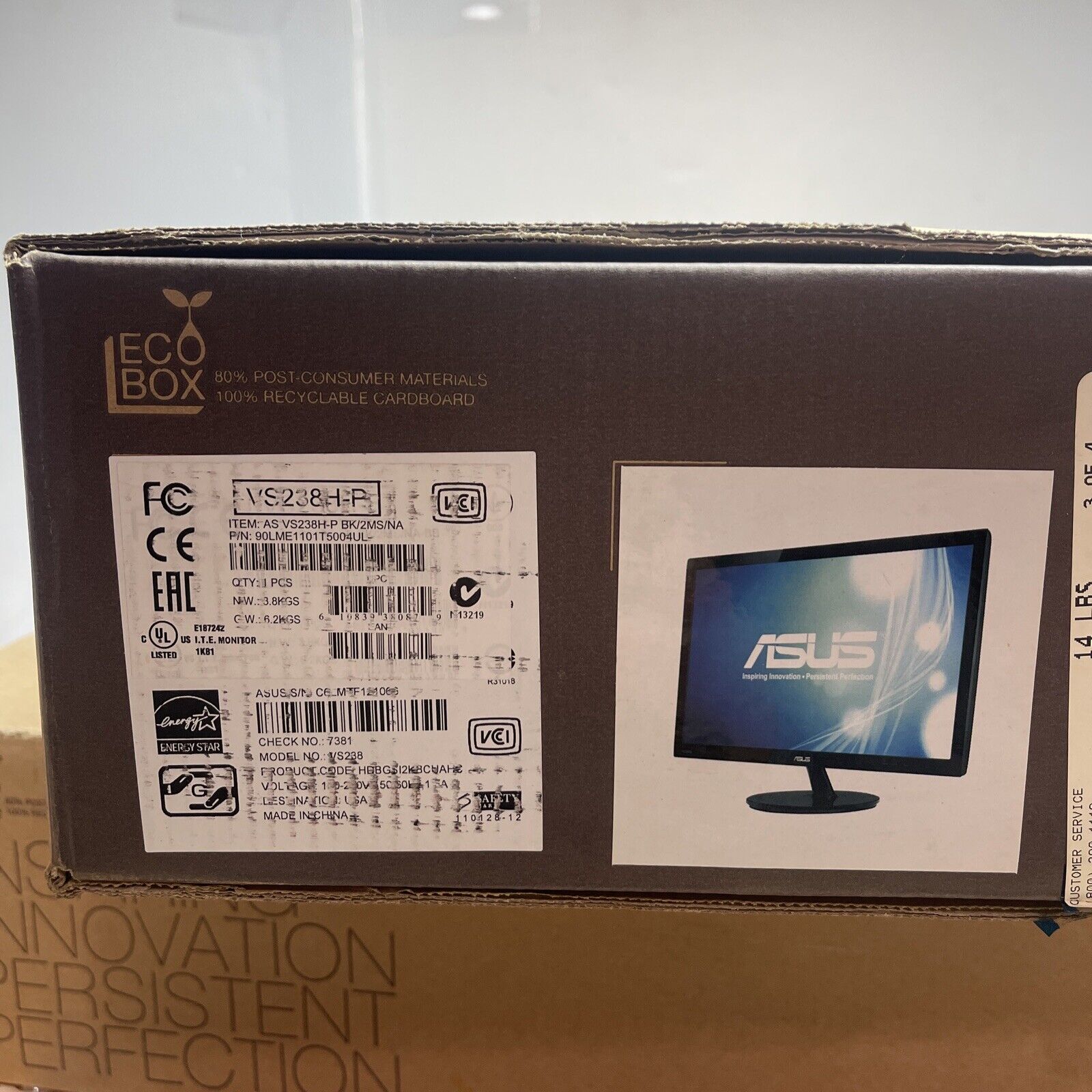 NEW SEALED BOX- ASUS VS238 LCD 23” Monitor W/TFT 1920x1080 Full HD || FAST SHIP