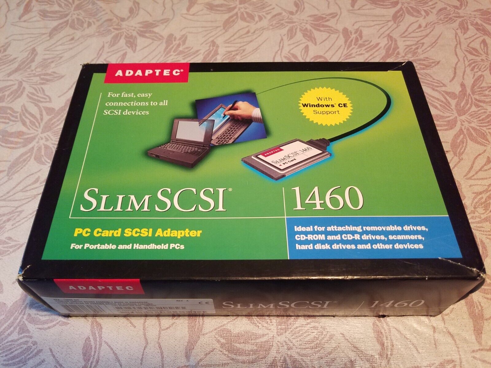 Adaptec SlimSCSI 1460 PCMCIA SCSI Adapter PC Card Kit APA-1460D in Box