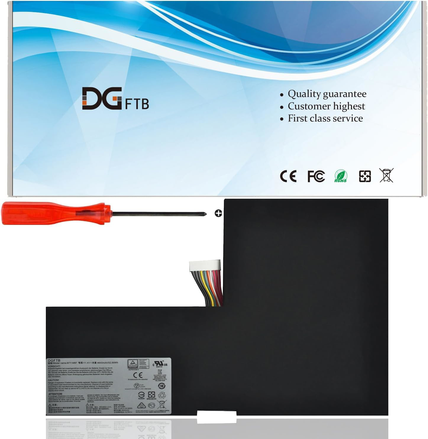DGTEC New BTY-M6F Laptop Battery Replacement for MSI MS-16H2 GS60 2QE 2QC 2QD 2P