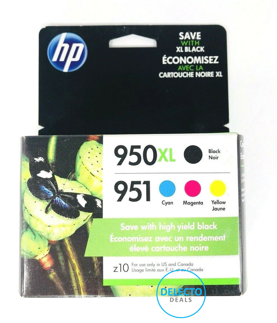 4-PACK HP GENUINE 950XL BLACK & 951 COLOR INK OFFICEJET PRO 8100 SEALED Box 