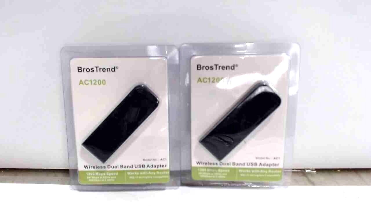 2-Pack BrosTrend AC1 Wireless Dual Band USB Adapter 1200 Mbps Speed AC1200