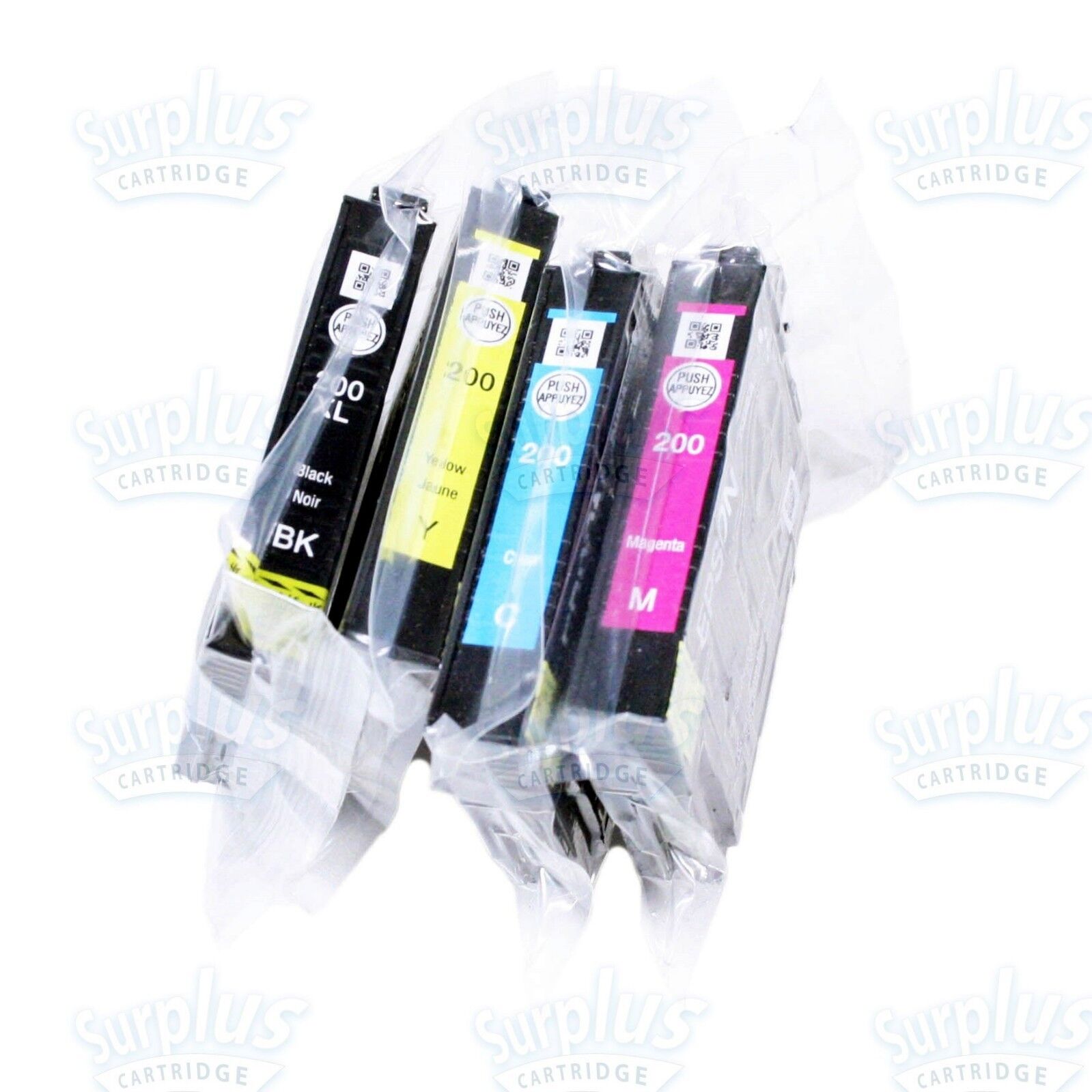 4pk Genuine Epson 200XL Black & 200 3-Color Ink XP300 XP310 XP400 WF2530 WF2540