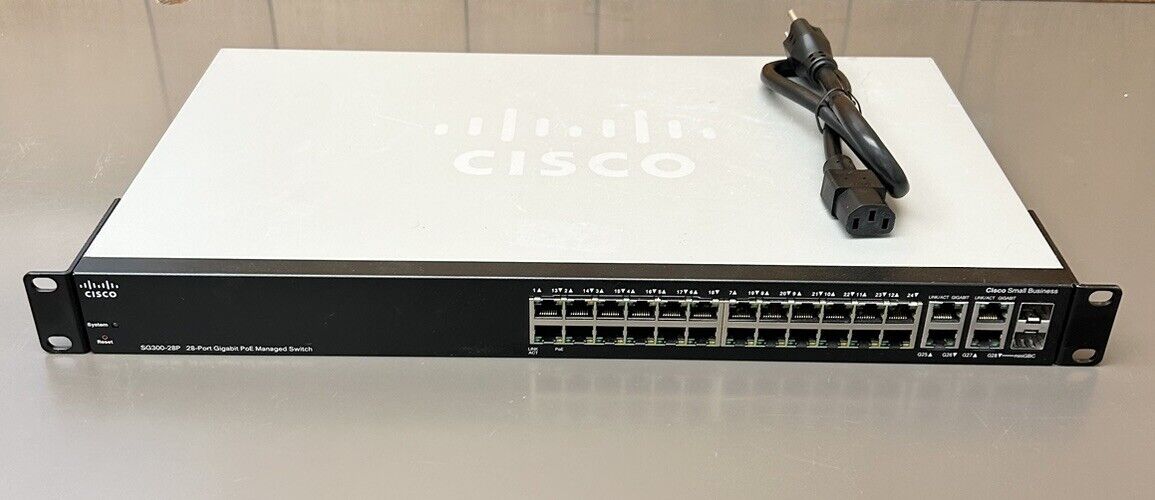 Cisco SG300-28P-K9 / 28-Port Gigabit PoE Managed Switch SG300-28P