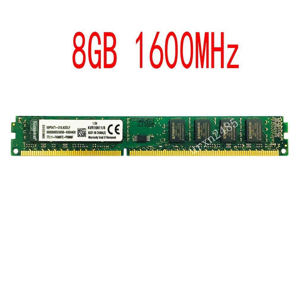 Kingston 8GB DDR3 1600MHz PC3-12800U KVR16N11/8 240Pin DIMM Desktop PC Memory AB