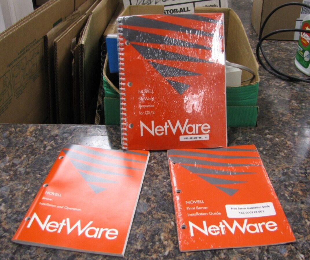 Lot of (3) Novell - NetWare Requester For OS/2/Print Server Guide/Install & OP