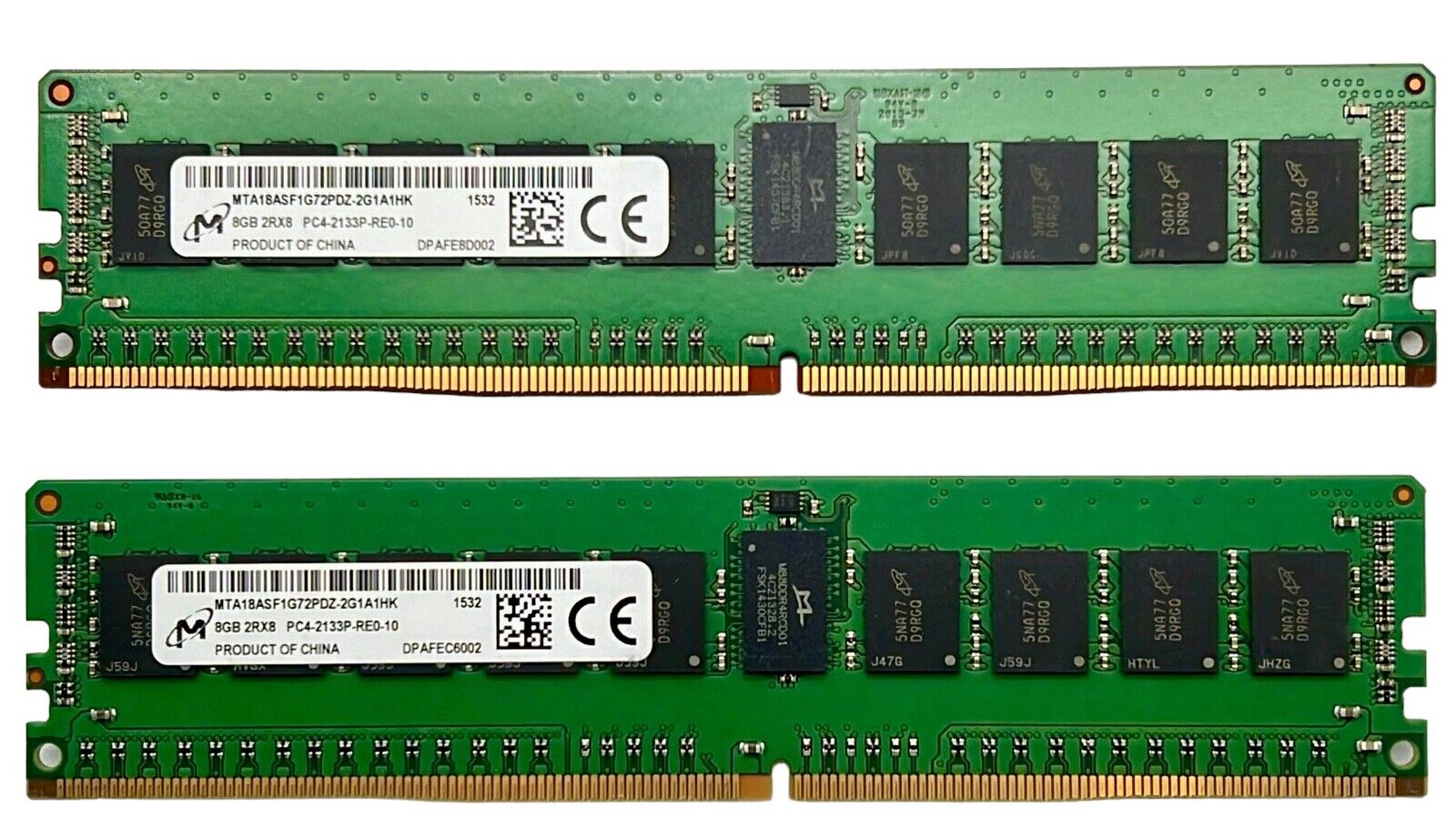 Micron 16GB 2x8GB PC4-17000 DDR4-2133P RAM SERVER SDRAM MTA18ASF1G72PDZ-2G1A1HK