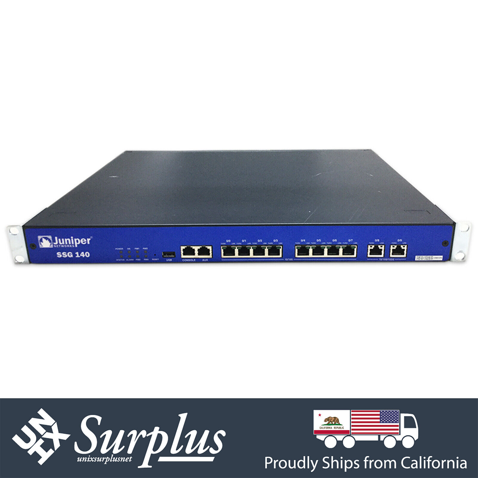 8 Port FE RJ45 Juniper Networks SSG 140 256MB RAM VPN Firewall Secure Gateway