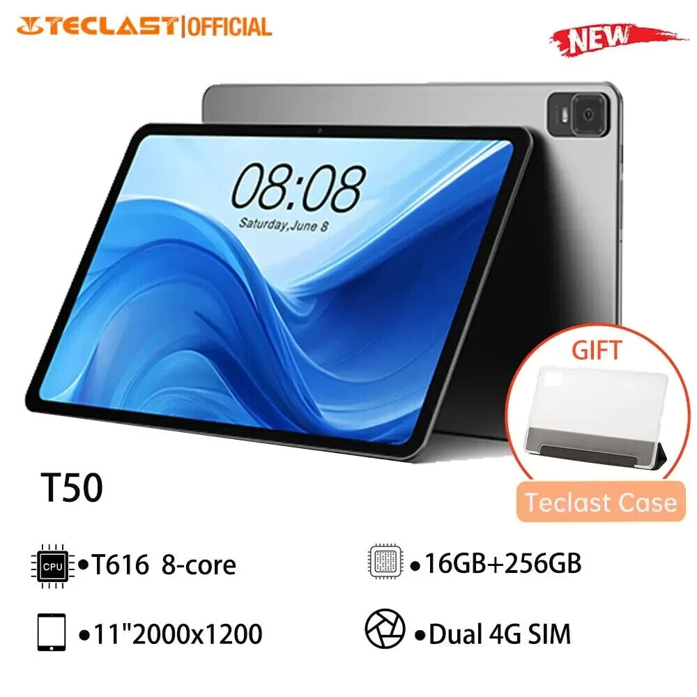 Teclast T50 2024 Tablet 11\'\' 2K Screen 16GB RAM 256GB ROM Unisoc T616