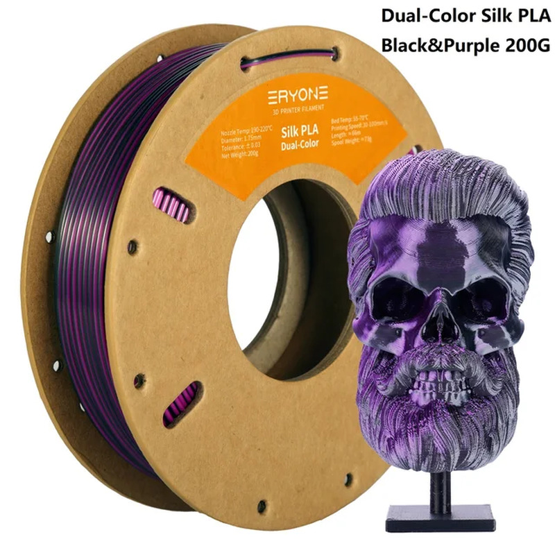 200G Dual Colors Silk PLA Filament for FDM 3D Printer 1.75Mm ±0.03 High Quality 