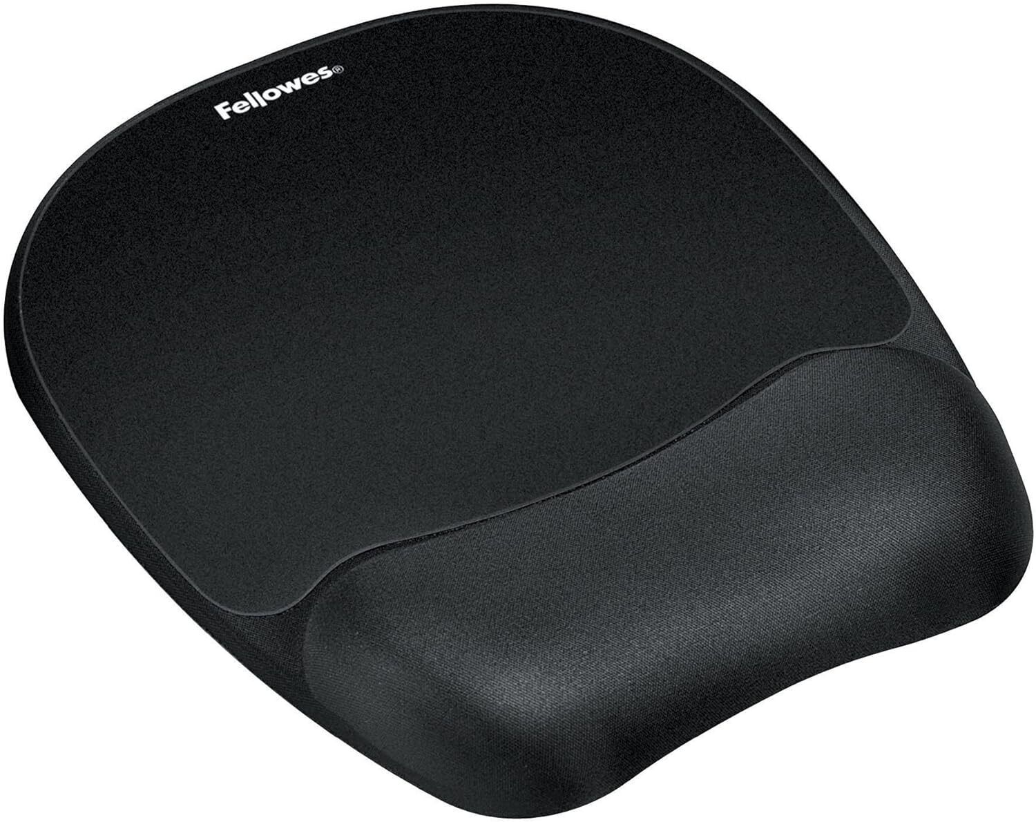 Fellowes Memory Foam Mouse Pad/Wrist Rest- Black (9176501) Pack of 1, 