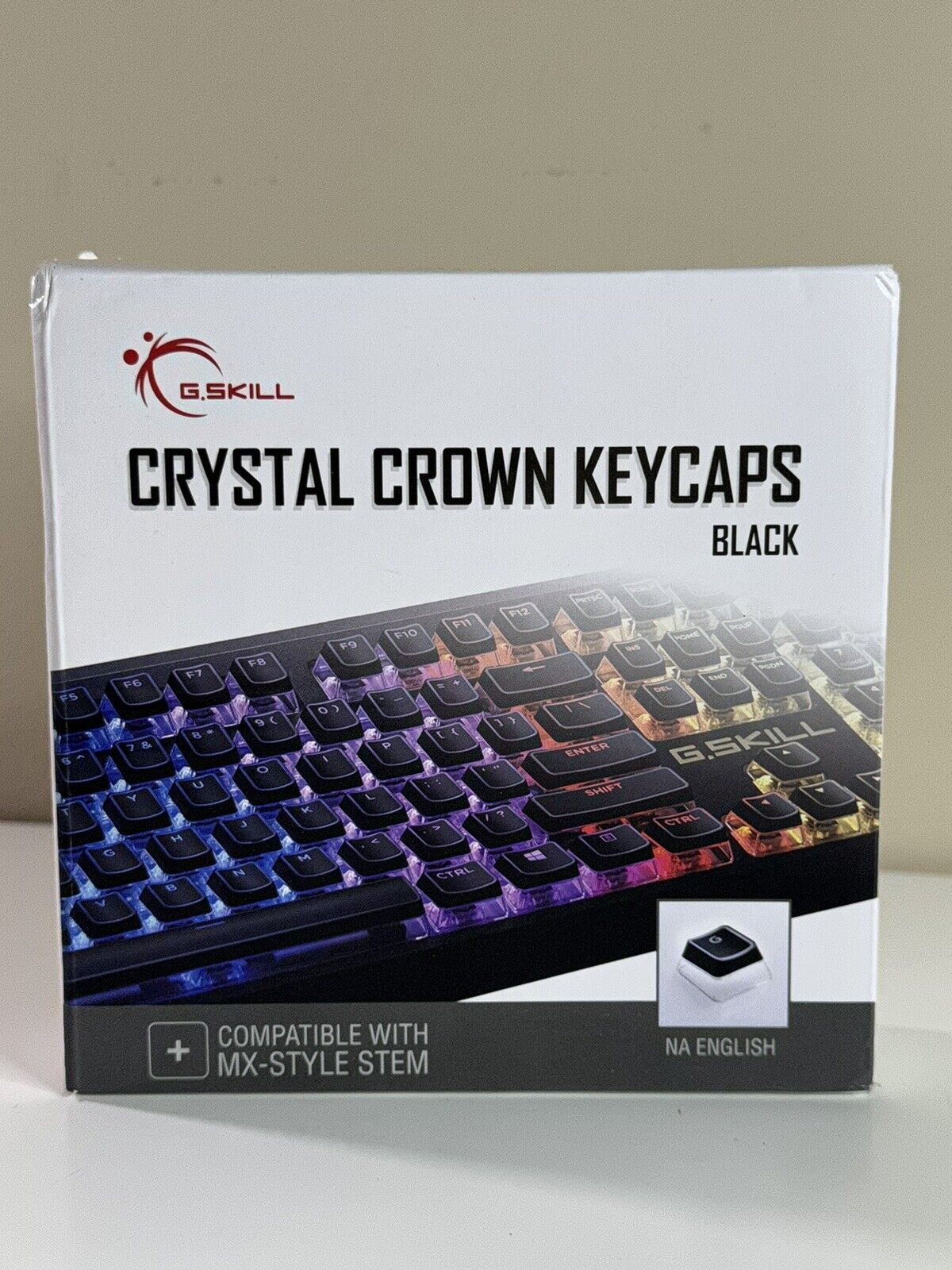 PC Keyboard Crystal Crown Keycaps Keycap Set with Transparent Layer Black