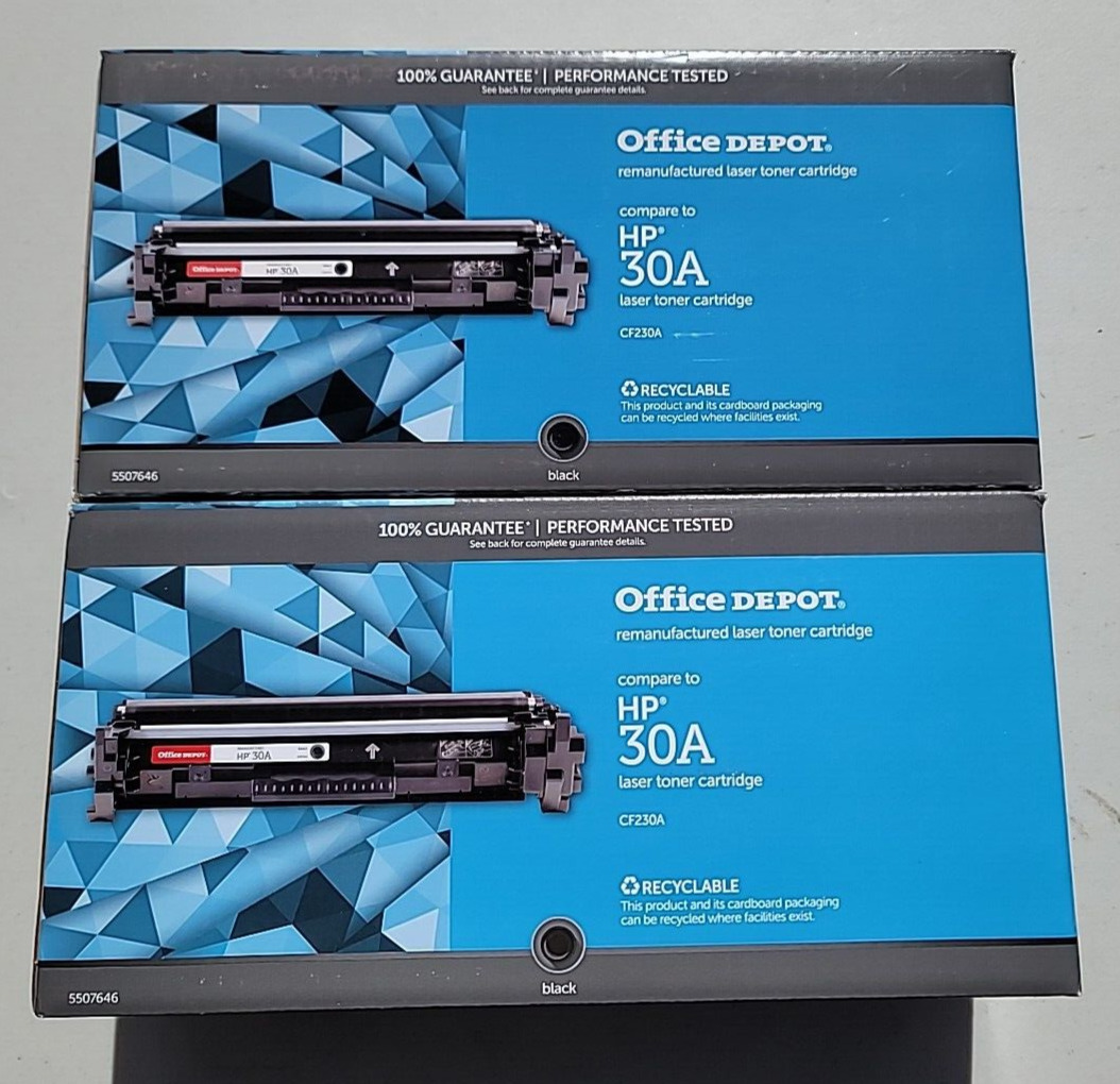 Office Depot Laser Black Toner Compatible to HP30A CF239A 2-pack Laserjet M203DW