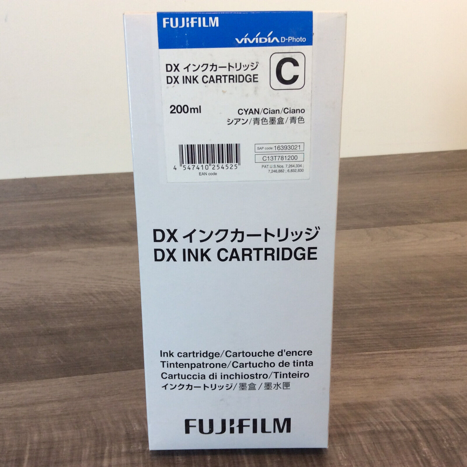 Fujifilm 16393021 Cyan DX Ink Cartridge 200ml DX100 Genuine - 08/2021 / NEW M