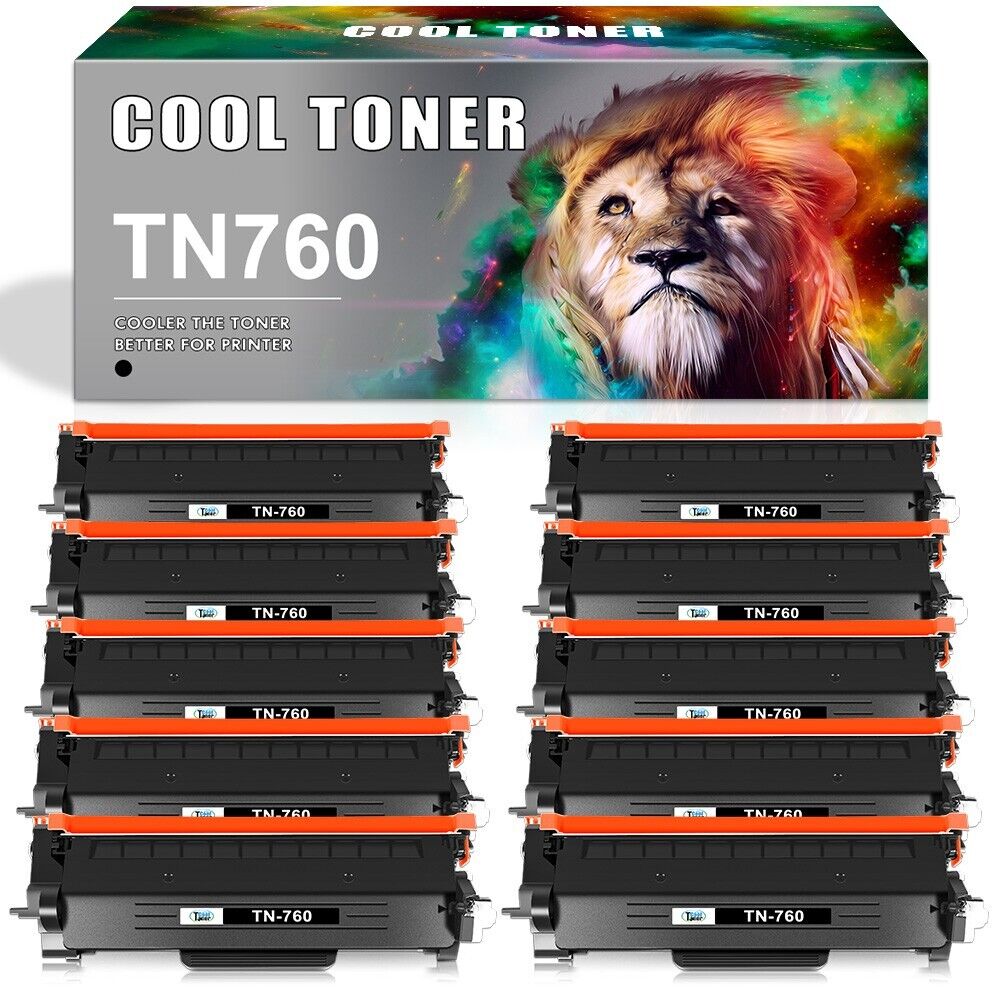 10PK TN760 Toner Cartridge For Brother TN730 MFC-L2710DW L2550DW HL-L2350DW