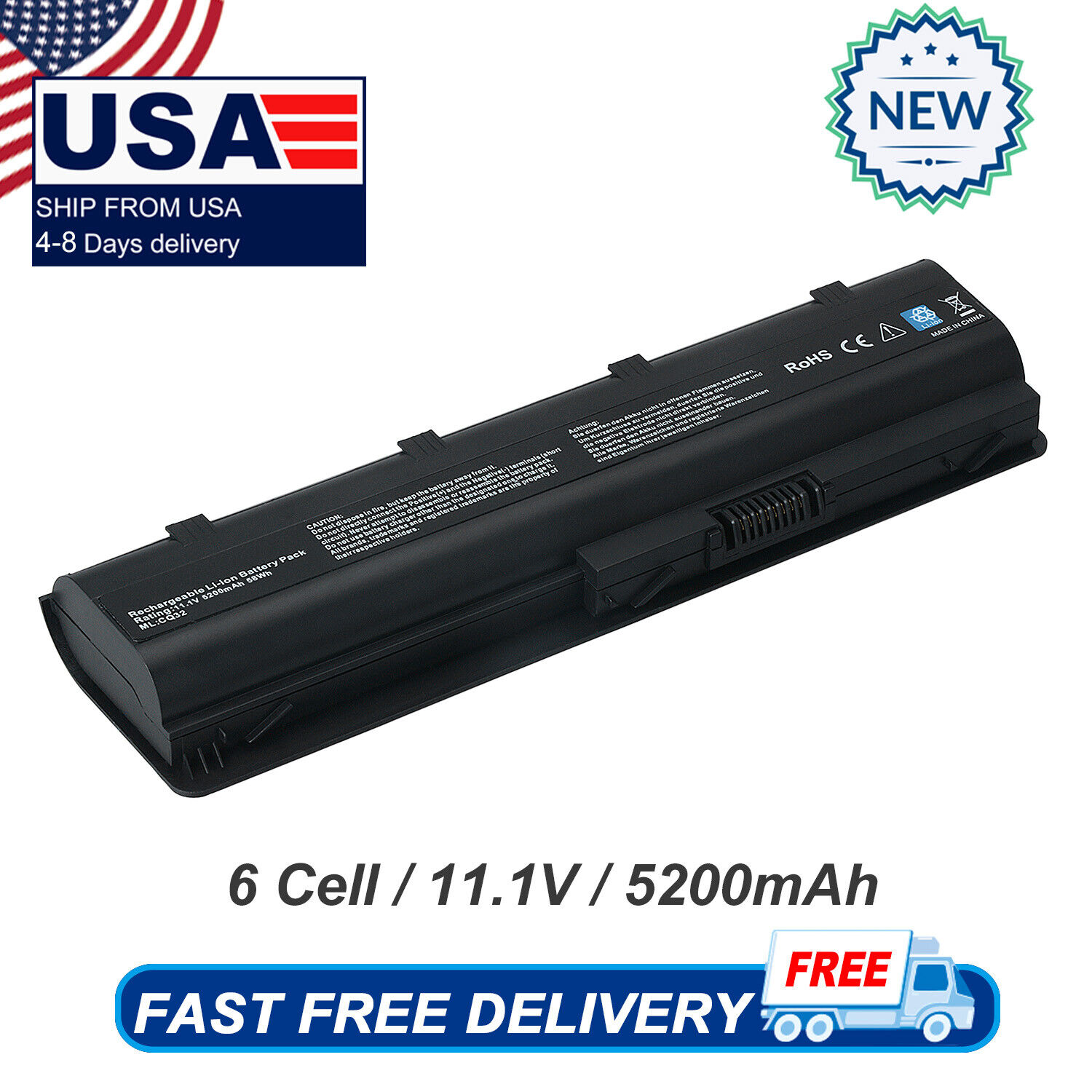 Battery for HP G42-164LA G62x-400 CTO G72-100 G42-100 Envy 17-1000 HSTNN-Q61C