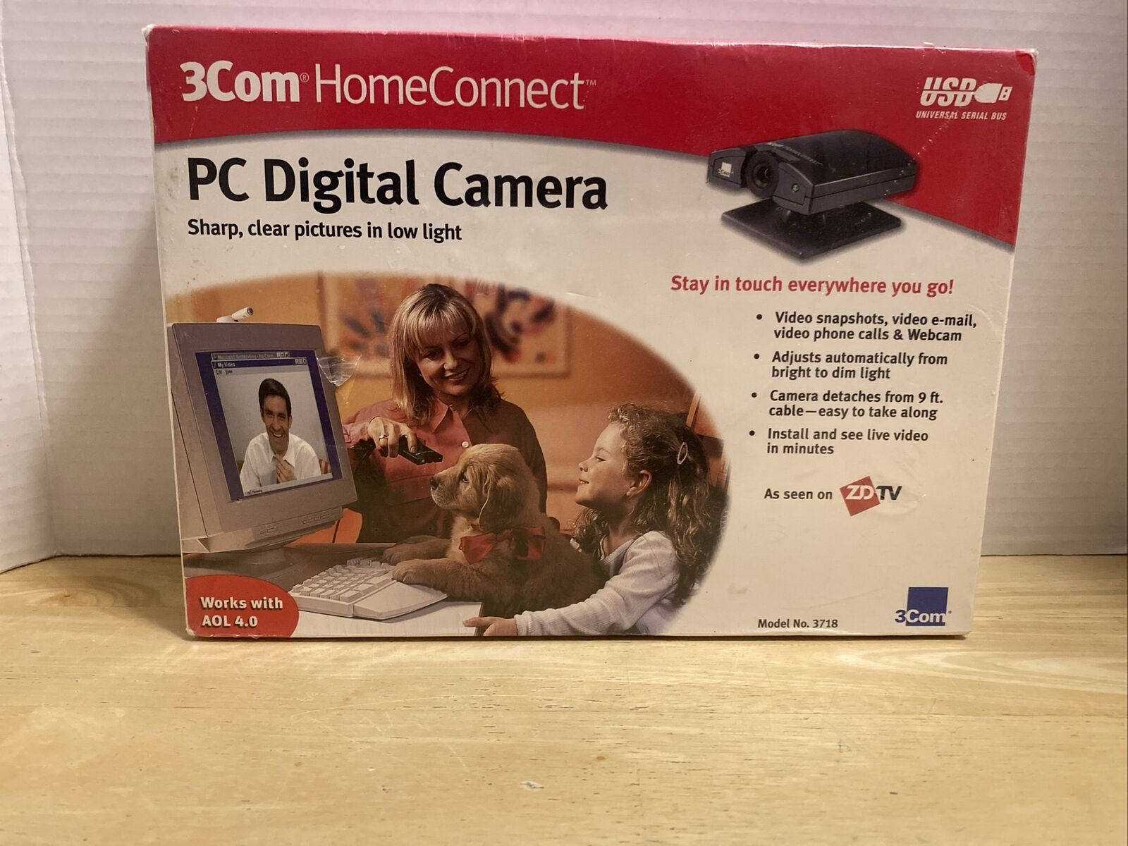 3COM HomeConnect Webcam PC Vintage Camera Model 3718 NIB SEALED Damage Box