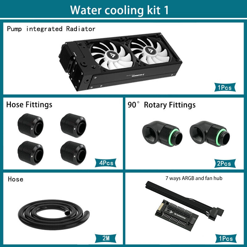 BARROW Water Cooling kits 240mm 360mm Radiator+17W PWM Pump+Fan+Hose fittings