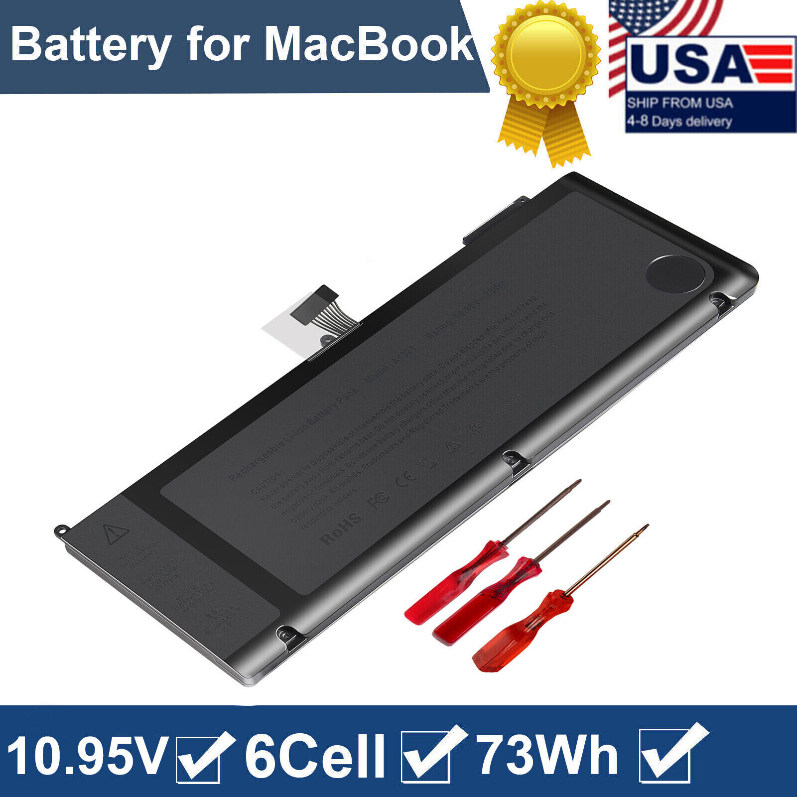 A1321 Laptop Battery for Apple Macbook Pro 15 inch A1286 Mid 2009 2010 Version