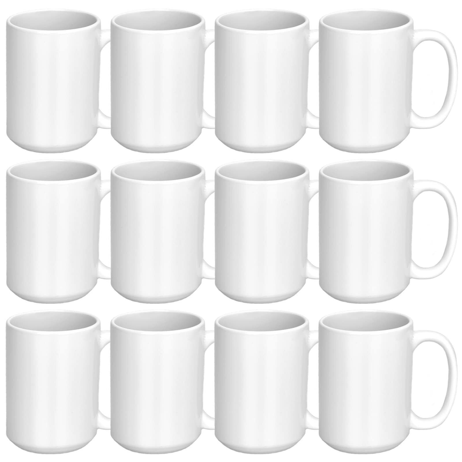 Set of 12 Sublimation Mug 15oz Blank Sublimation Mug White Coffee Mug Ceramic