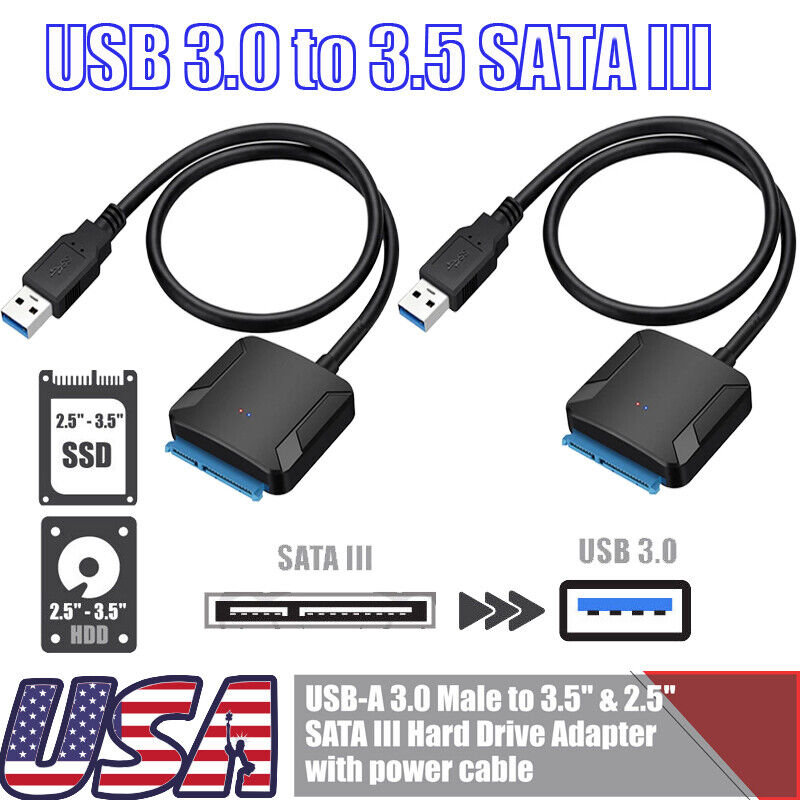 2x USB 3.0 to SATA III Hard Drive Adapter for 2.5
