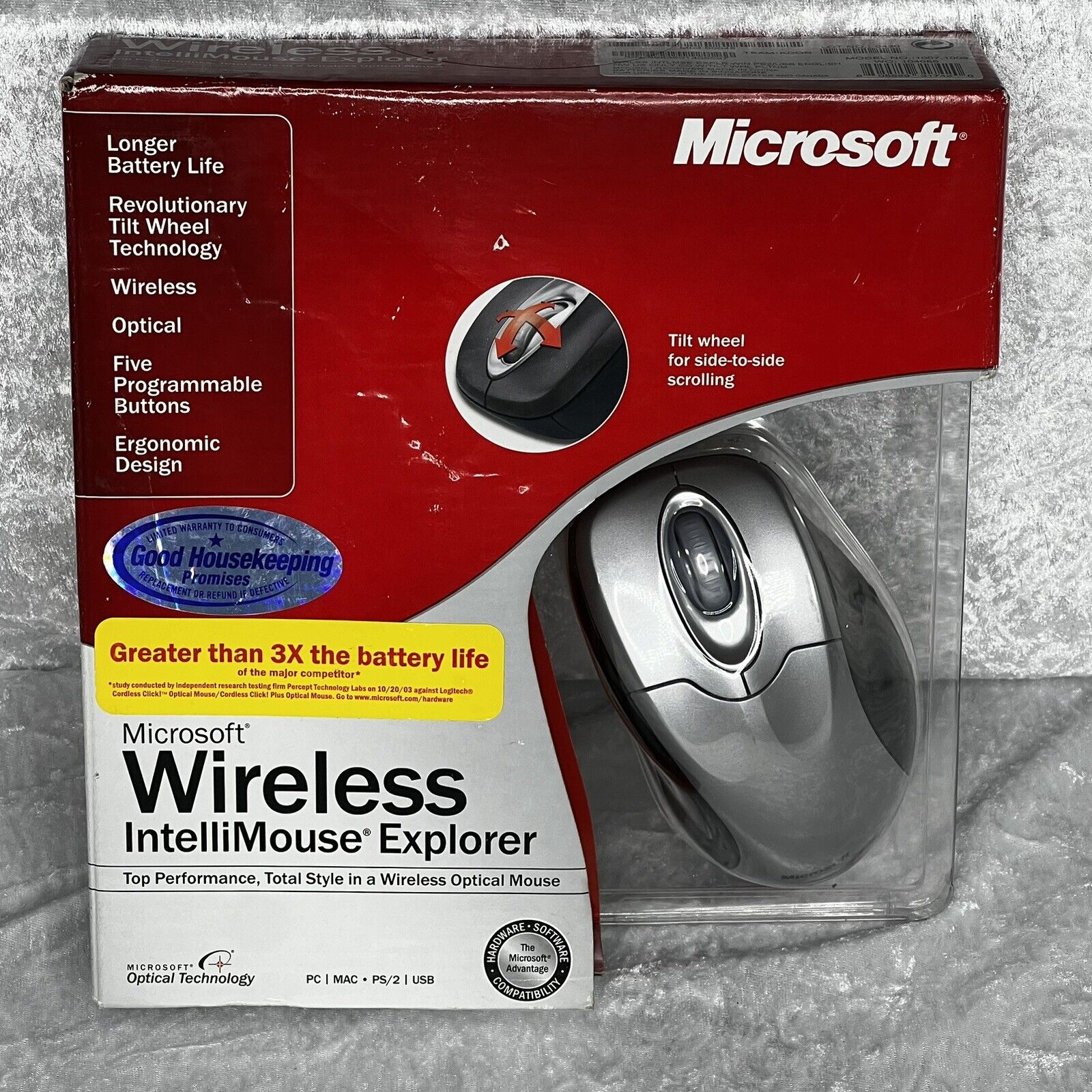 Microsoft Wireless Intellimouse Explorer 2.0 1007 Silver New In Sealed Box