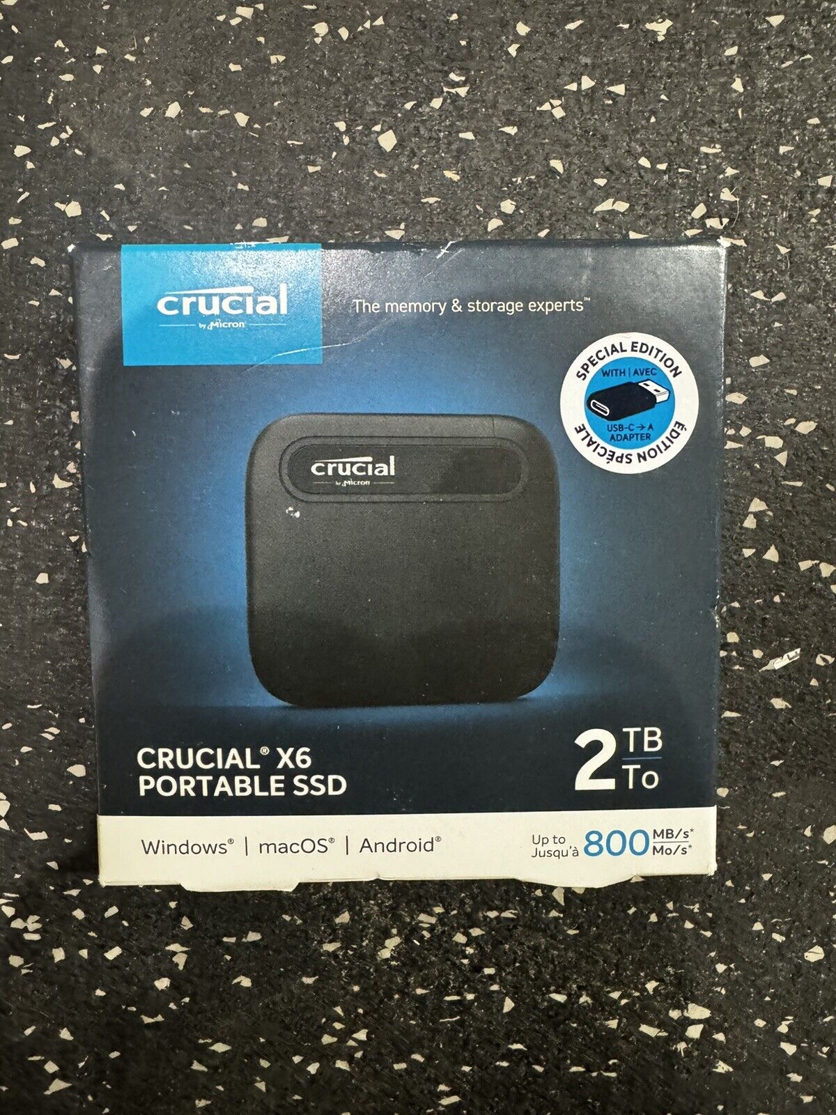 Crucial X6 2TB Portable External SSD (CT2000X6SSD9SE) NEW SEALED 