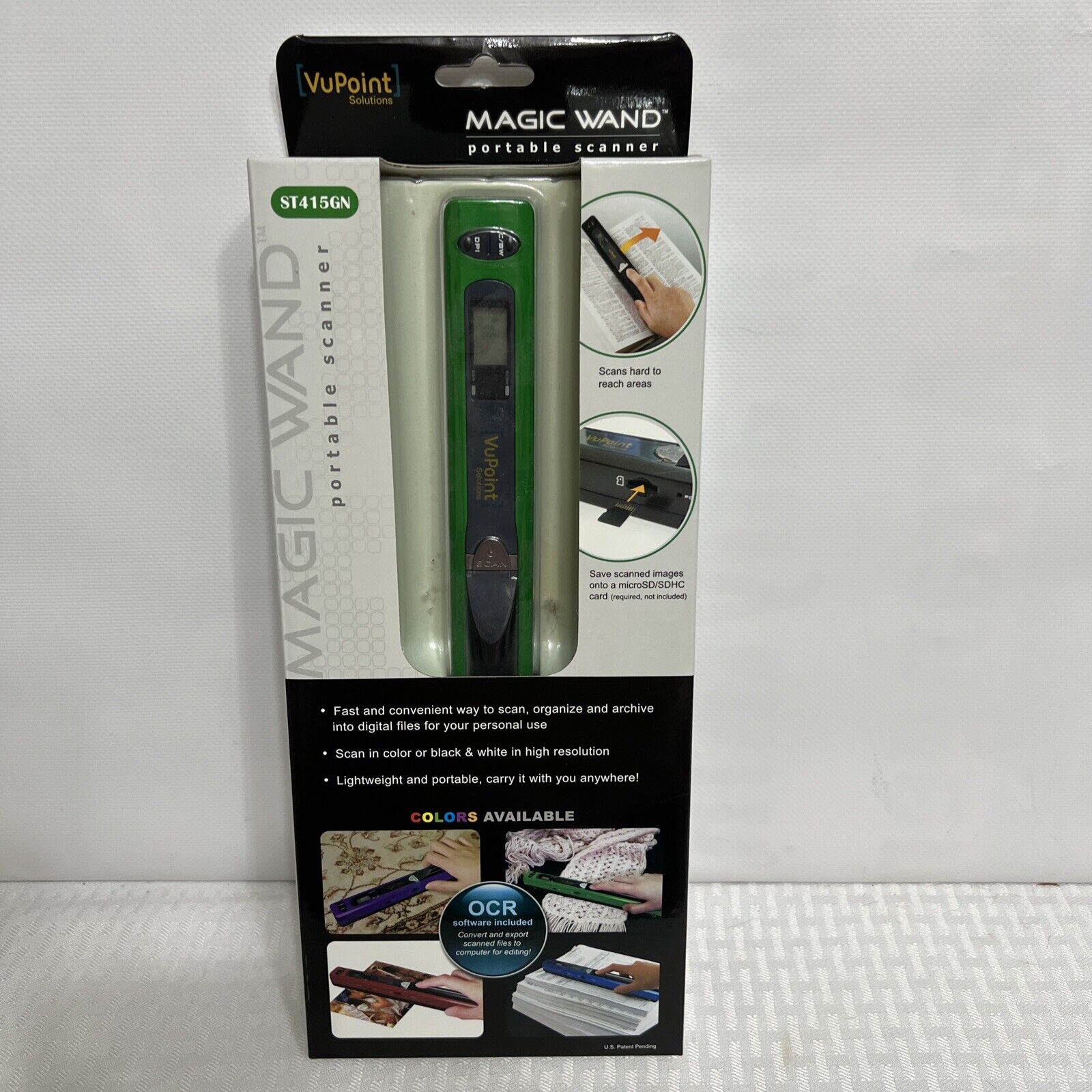 VuPoint Solutions ST415 Handheld Magic Wand Portable Scanner NEW In Box Green