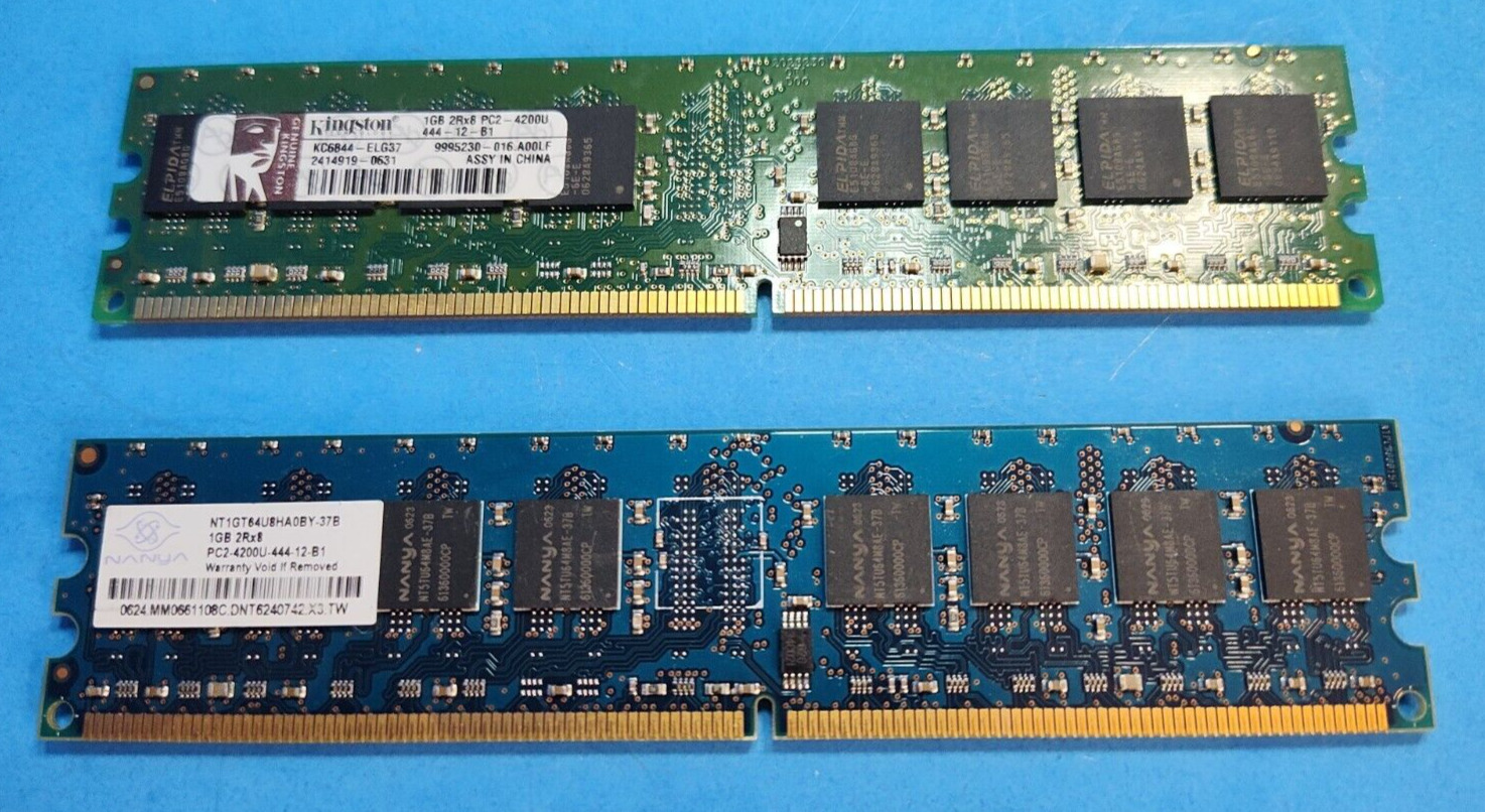 Kingston/Nanya 2GB (2x1GB) 2Rx8 PC2-4200U-444 DDR2-533 Desktop RAM Memory