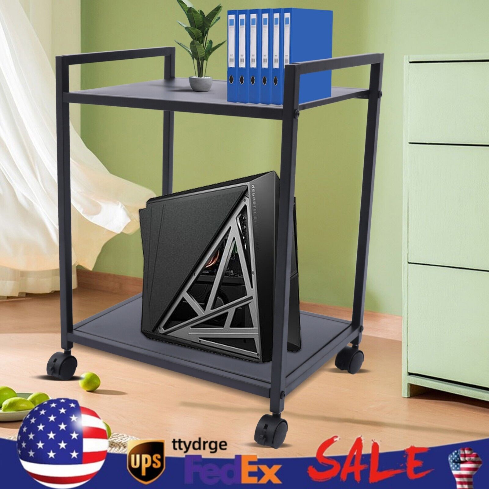 Computer Tower Stand PC Tower Stand Mobile CPU Holder Printer Stand Rolling Cart