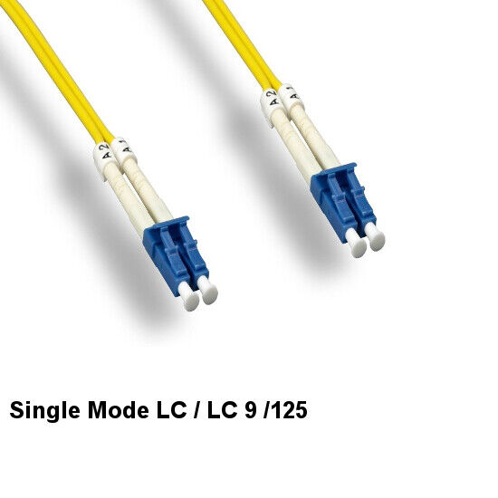 LOT10 Kentek 15m LC to LC Single-Mode Fiber Optic Cable 9/125 Duplex Ethernet