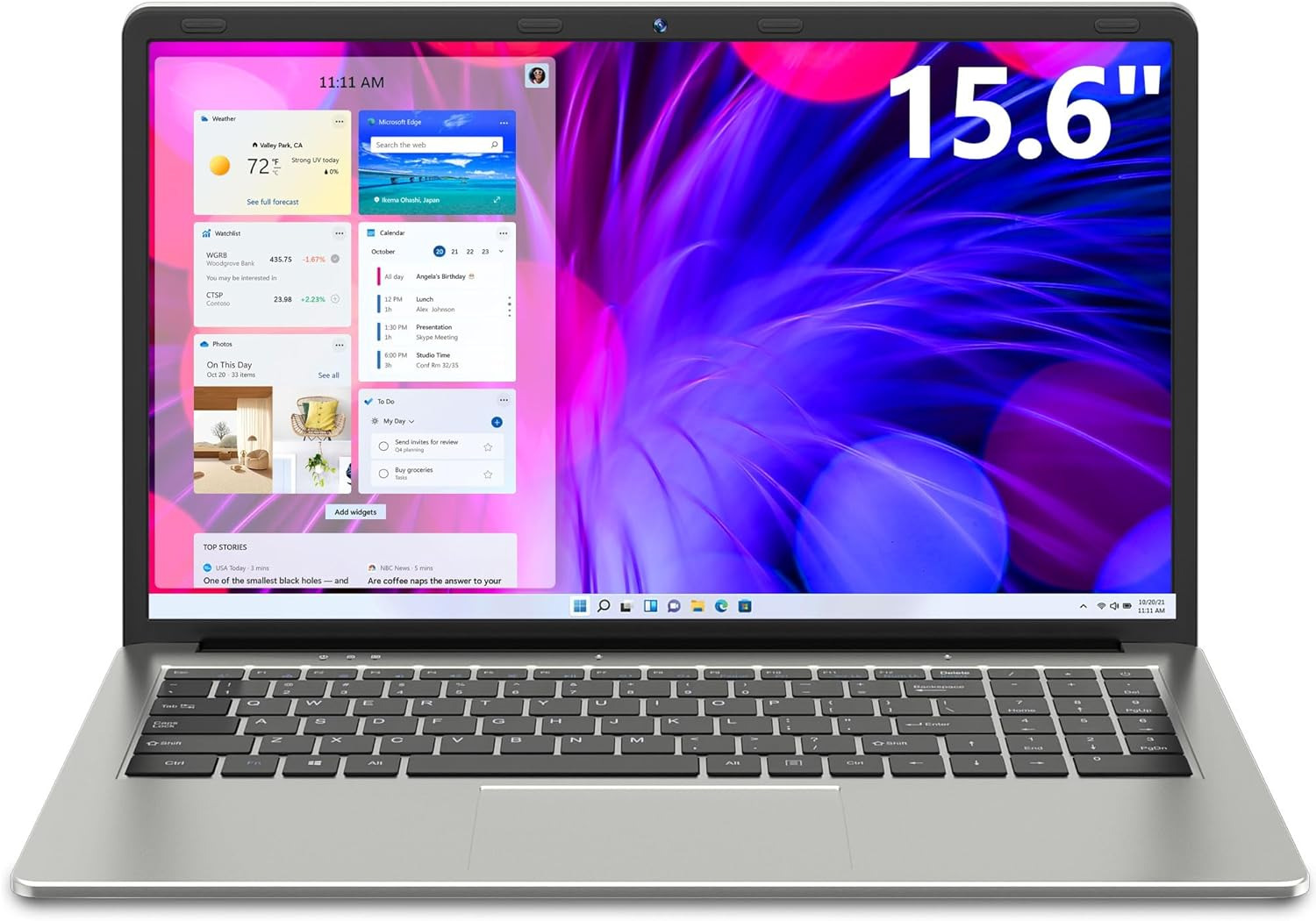 SGIN 15.6 Inch Laptop 4GB RAM 128GB SSD Computer with 2.4G/5G WiFi Mini HDMI USB