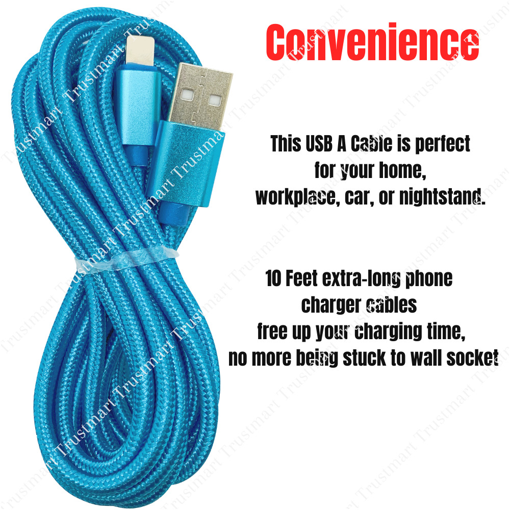 10Ft For Apple iPhone 14 13 12 11 Fast Charging Cable Lot USB Charger Data Cord