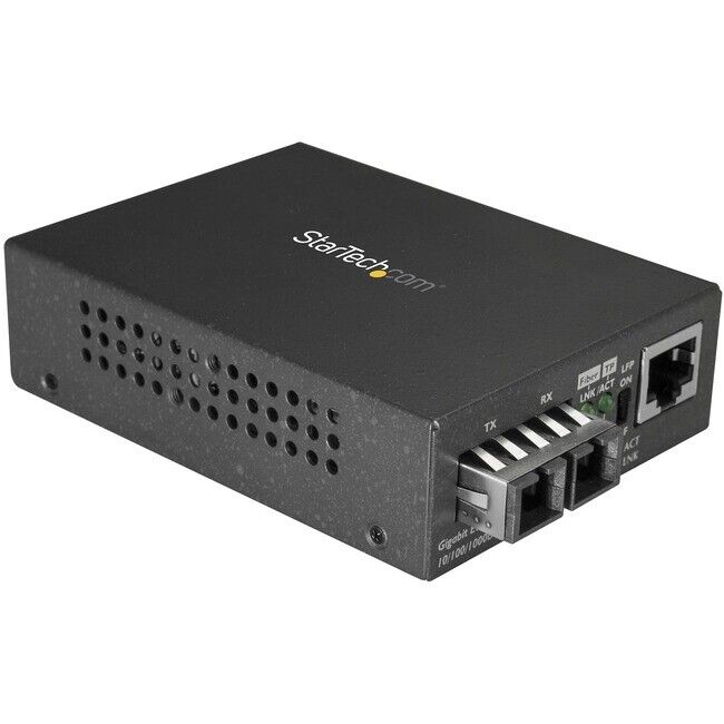StarTech AC MCMGBSCSM10 Gigabit Ethernet to SC Fiber Media Converter Retail