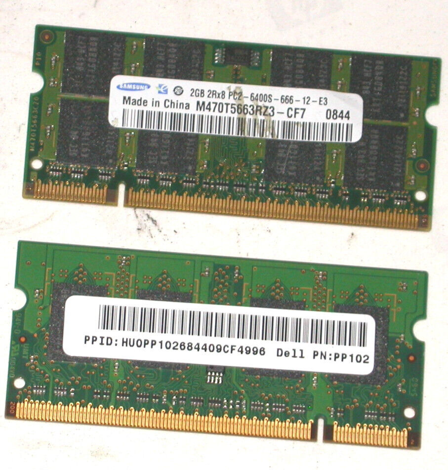 LAPTOP RAM 3Gb (2Gb + 1Gb) SAMSUNG PC2 6400S (2Gb 2RX8 & 1Gb 2RX16) USED - GOOD