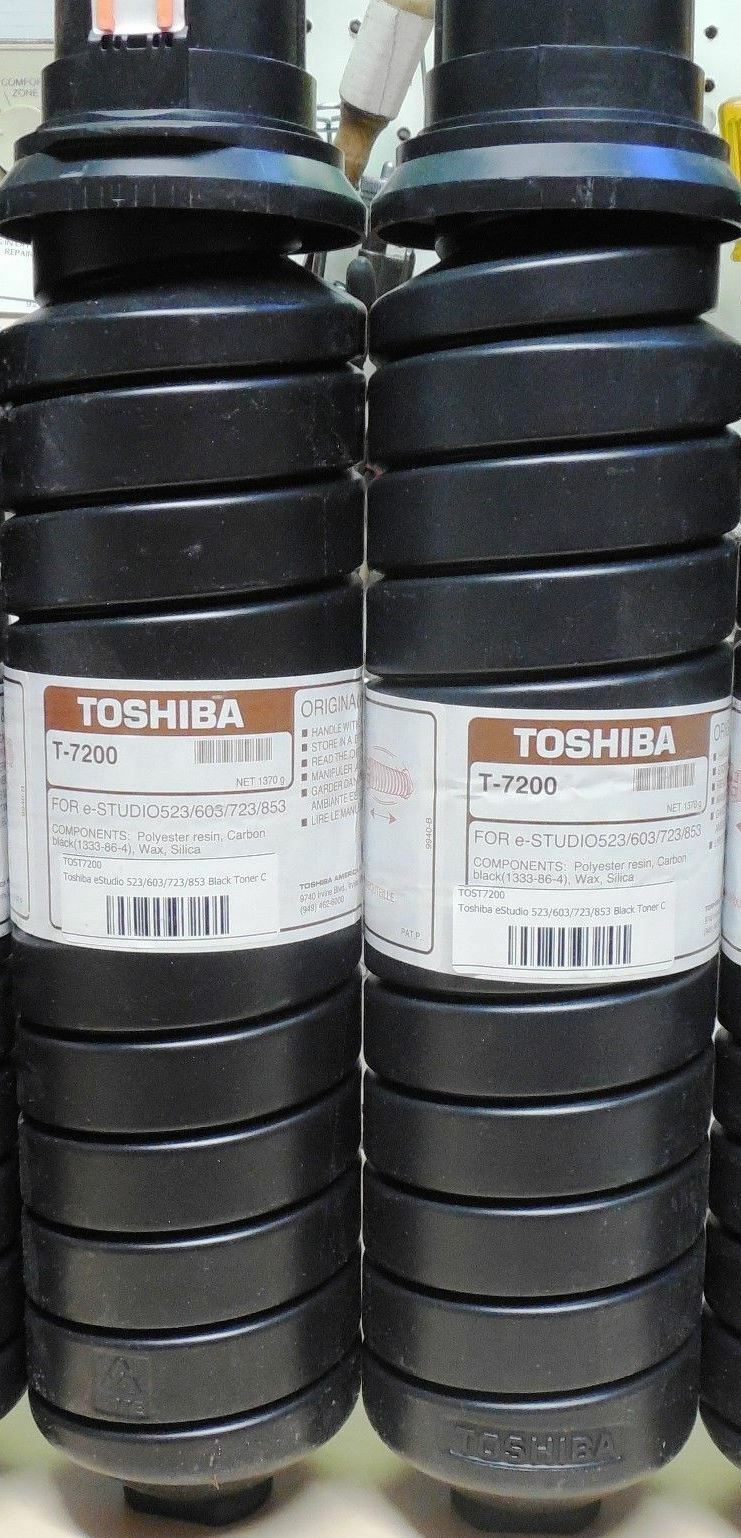 2 New Genuine Factory Sealed Toshiba T-7200 Toner Cartridge Bottles