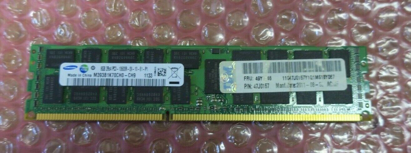 IBM 47J0157 49Y1446 Samsung M393B1K70CH0-CH9 8GB DDR3 PC3-10600R RAM Memory
