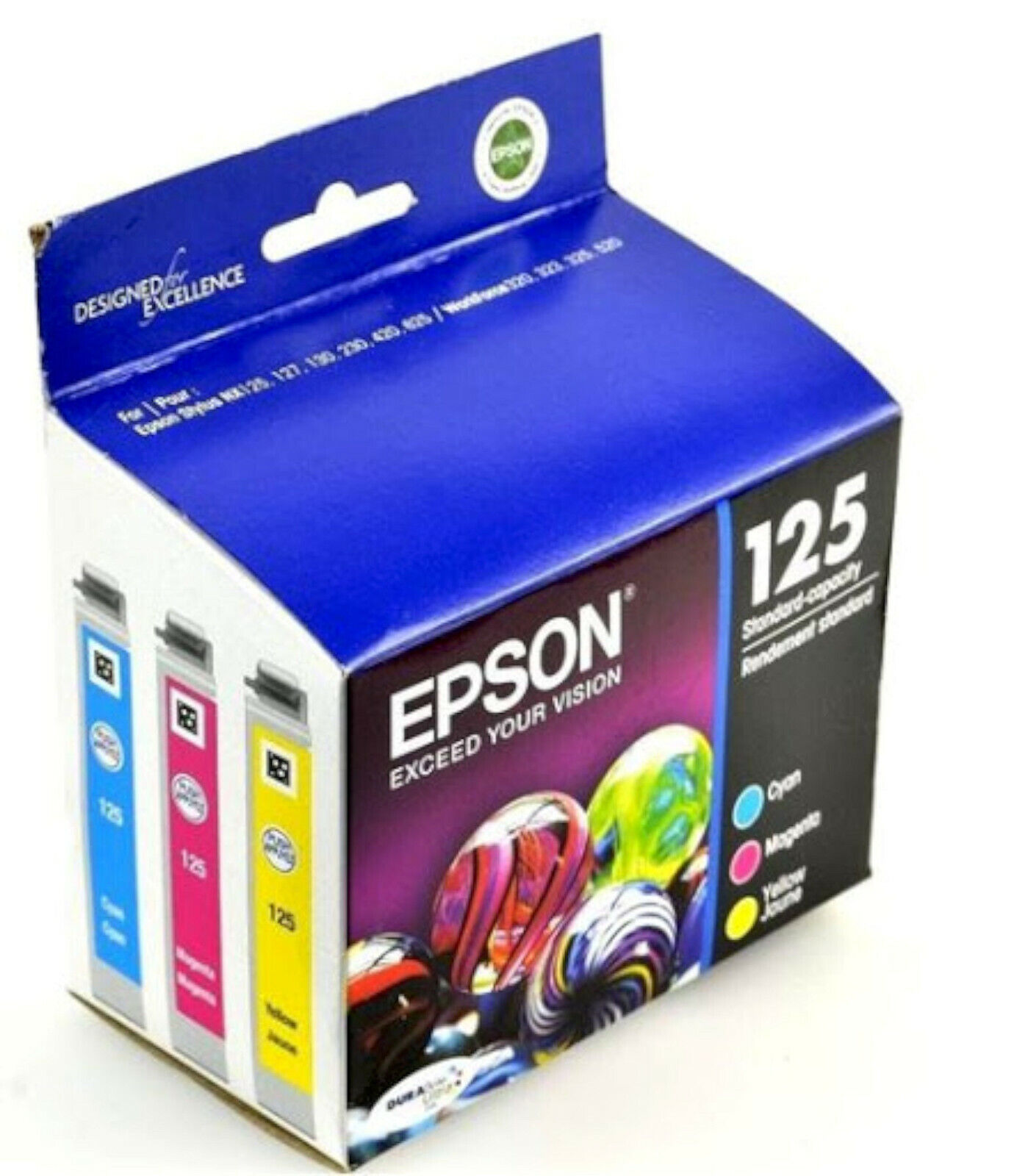 NEW SEALED Epson 125 Standard capacity Color Multi-Pack CMY Ink Cartridges